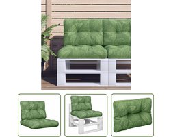 vidaXL Tuinkussens - Palletkussens - Palletkussens 2 st stof bladpatroon - Outdoor Kussens - Lounge Kussens - Zitkussens