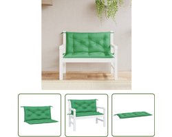 vidaXL Tuinkussens - Tuinbankkussens - Tuinbankkussens 2 st 100x50x7 cm oxford stof groen - Outdoor Kussens - Lounge Kussens - Balkon Kussens