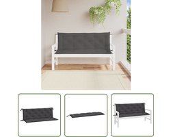 vidaXL Tuinkussens - Tuinbankkussens - Tuinbankkussens 2 st 150x50x7 cm oxford stof antracietkleurig - Outdoor Kussens - Lounge Kussens - Balkon Kussens