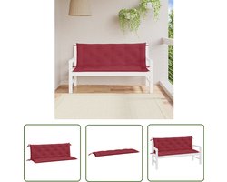 vidaXL Tuinkussens - Tuinbankkussens - Tuinbankkussens 2 st 150x50x7 cm oxford stof wijnrood - Lounge Kussens - Outdoor Kussens - Balkon Kussens