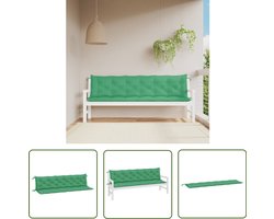 vidaXL Tuinkussens - Tuinbankkussens - Tuinbankkussens 2 st 200x50x7 cm oxford stof groen - Outdoor Kussens - Lounge Kussens - Balkon Kussens