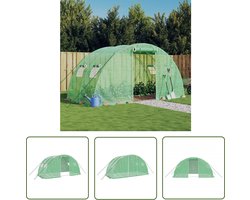 vidaXL Tuinkweekkas - Tuinhuis - Tuinkas met stalen frame 8 m² 4x2x2 m - Kassen Kopen - Groene Doeken - Plastic Kasten