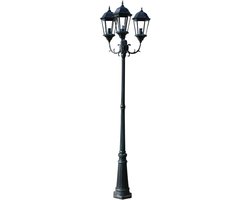 vidaXL Tuinlantaarn Brighton 3-arms 230 cm donkergroen/zwart