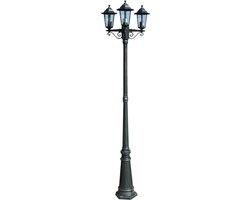 vidaXL - Tuinlantaarn - met - 3 - armen - 215 - cm - aluminium - donkergroen/zwart