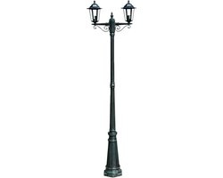vidaXL Tuinlantaarn Preston 2-arms 215 cm donkergroen