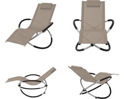 vidaXL Tuinligbed geometrisch staal taupe - Ligbed - Ligbedden - Zonnestoel - Zonnestoelen