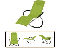 vidaXL Tuinligbed Staal Groen - Comfort en Stijl Metalen Ligbed - Ligbed Outdoor - Tuinset - Lounge Set - Garden Furniture