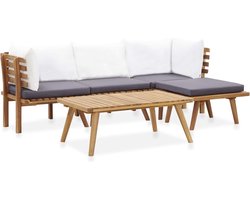 vidaXL Tuinlounge - Loungebank - 5-delige Loungeset massief acaciahout - Acacia Hout - Outdoor Furniture - Loungeset