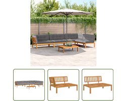 vidaXL Tuinlounge - Loungeset - 5-delige Loungeset pallet met kussens massief acaciahout - Acacia Hout - Outdoor Furniture - Lounge Bank