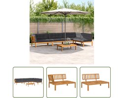 vidaXL Tuinlounge - Loungeset - 5-delige Loungeset pallet met kussens massief acaciahout - Buitendecoratie - Acacia Hout - Lounge Bank