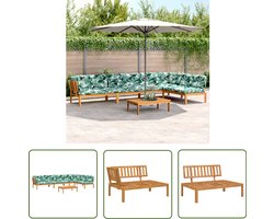 vidaXL Tuinlounge - Loungeset - 5-delige Loungeset pallet met kussens massief acaciahout - Buitentijd - Acacia Hout - Lounge Bank