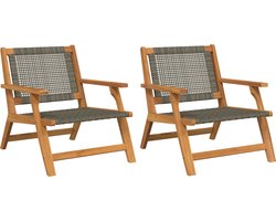 vidaXL - Tuinmeubelen - 2 - pcs - Grijs - 67 - x - 78 - x - 73cm - Massief - acaciahout