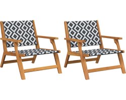 vidaXL - Tuinmeubelen - 2 - pcs - Wit - 67 - x - 78 - x - 73cm - Massief - acaciahout