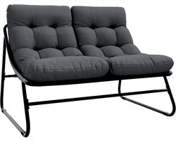 vidaXL - Tuinmeubelen - Zwart - 110 - x - 81 - x - 71 - cm - Gepoedercoat - staal