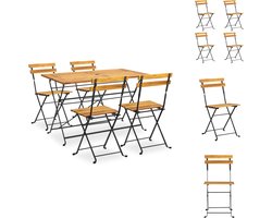 vidaXL Tuinmeubelset Acaciahout - 120x70x74 cm - 39x40x79 cm - Inklapbaar - Tuinset