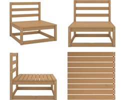 vidaXL Tuinmiddenbank massief grenenhout honingbruin - Middenbank - Middenbanken - Houten Middenbank - Houten Middenbanken