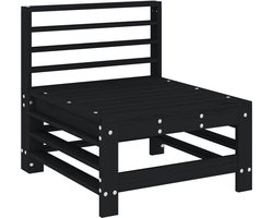 vidaXL - Tuinmiddenbank - massief - grenenhout - zwart