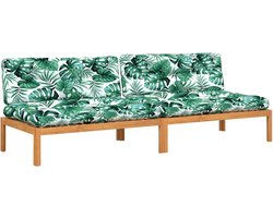 vidaXL - Tuinmiddenbanken - 2 - st - pallet - met - kussens - massief - acaciahout