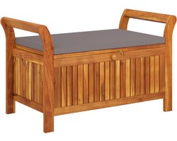 vidaXL - Tuinopbergbank - met - kussen - 91 - cm - massief - acaciahout
