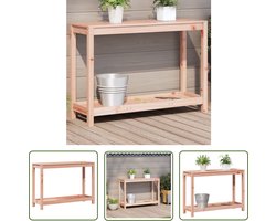 vidaXL Tuinopbergkast - Oppottafel - Oppottafel met schap 108x35x75 cm massief douglashout - Hout Meubel - Douglas Hout - Buitentuin