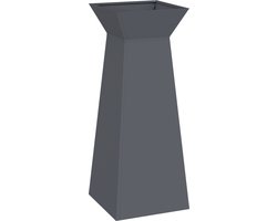 vidaXL - Tuinpaneel - met - Plantbak - en - Schaal - - - Anthraciet - - - 40x40x100 - cm - - - Staal