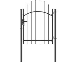 vidaXL - Tuinpoort - met - slot - Woerden - Grijs - 125 - x - 100 - cm - Staal