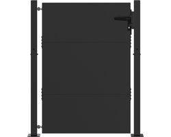 vidaXL - Tuinpoort - met - slot - Zwart - 105 - x - 130 - cm - Gepoedercoat - staal