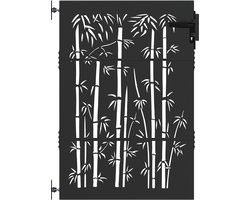 vidaXL - Tuinpoort - met - slot - Zwart - 105 - x - 150 - cm - Poedercoated - staal