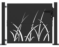 vidaXL - Tuinpoort - met - slot - Zwart - 110 - x - 105 - cm - Poedercoated - staal