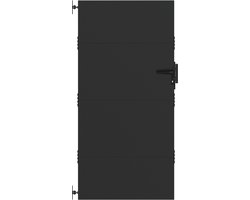 vidaXL - Tuinpoort - met - slot - Zwart - 85 - x - 175 - cm - Poedercoated - staal