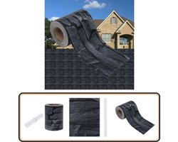 vidaXL Tuinscherm - Steen-look - 35x0,19 m - PVC - Grijs Tuinscherm - Privacyscherm - Schermbrede - Tuinaccessoires - Buitendecoratie