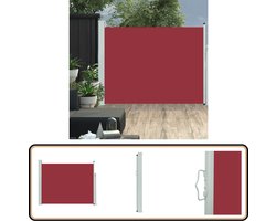 vidaXL Tuinscherm Uittrekbaar - 140x500 cm - Rood Zonwering - Windscherm - Buitenschilderij - Terrasdecoratie - Tuinaccessoires
