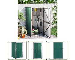 vidaXL Tuinschuren - Tuinhuis - Tuinschuur 88x89x161 cm gegalvaniseerd staal groen - Buitenschuur - Buitenopslag - Groene Schuur