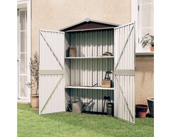 vidaXL - Tuinschuur - 116x45x175 - cm - gegalvaniseerd - staal - bruin