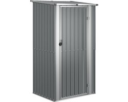 vidaXL - Tuinschuur - 118,5x97x209,5 - cm - gegalvaniseerd - staal - grijs