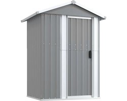 vidaXL - Tuinschuur - 126x97,5x177 - cm - gegalvaniseerd - staal - grijs