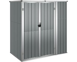 vidaXL - Tuinschuur - 161x89x161 - cm - gegalvaniseerd - staal - grijs