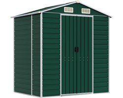 vidaXL - Tuinschuur - 191x130x198 - cm - gegalvaniseerd - staal - groen