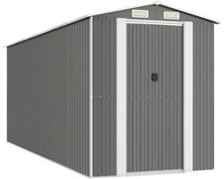 vidaXL - Tuinschuur - 192x523x223 - cm - gegalvaniseerd - staal - lichtgrijs
