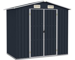 vidaXL - Tuinschuur - 205x129x183 - cm - gegalvaniseerd - staal - antraciet