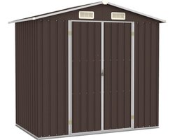 vidaXL - Tuinschuur - 205x129x183 - cm - gegalvaniseerd - staal - bruin