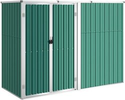 vidaXL - Tuinschuur - 225x89x161 - cm - gegalvaniseerd - staal - groen