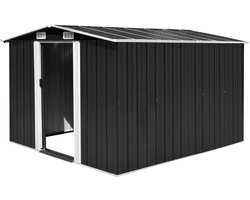vidaXL - Tuinschuur - 257x298x178 - cm - metaal - antracietkleurig