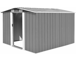 vidaXL - Tuinschuur - 257x298x178 - cm - metaal - grijs