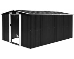 vidaXL - Tuinschuur - 257x392x181 - cm - metaal - antracietkleurig