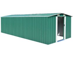 vidaXL - Tuinschuur - 257x580x181 - cm - metaal - groen