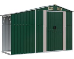 vidaXL - Tuinschuur - 277x93x179 - cm - gegalvaniseerd - staal - groen