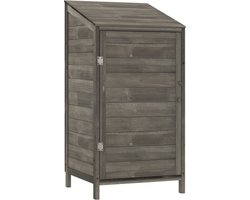 vidaXL - Tuinschuur - 55x52x112 - cm - massief - vurenhout - antracietkleurig