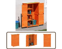 vidaXL Tuinschuur - 83x57x140 cm - Massief Grenenhout Tuinschuur - Houten Schuur - Buitenopslag - Gereedschapskast - Tuinaccessoires
