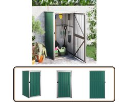 vidaXL Tuinschuur - 88x89x161 cm - Groen Staal Tuinhuisje - Schuur - Berging - Tuinopbergruimte - Buitenopslag